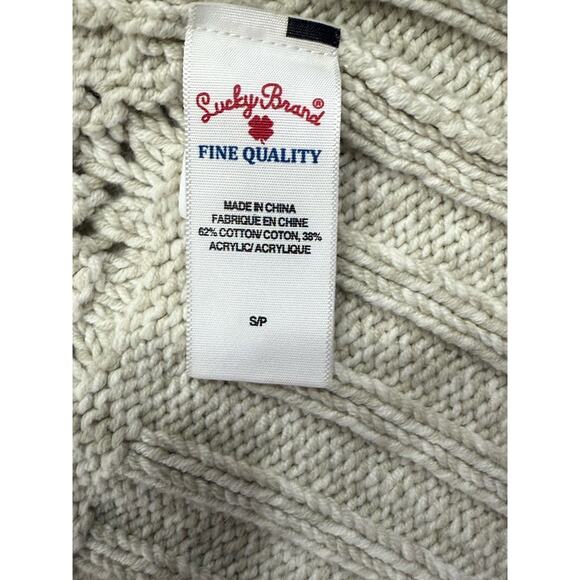 Lucky Brand Crochet Cardigan Women’s Small Beige Neutral Boho Festival Layer - Picture 7 of 9